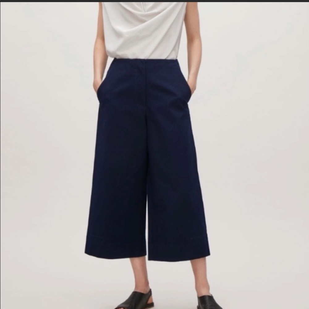 COS Cotton-twill Blue Culottes Cropped Wide Leg